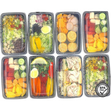 Contenedores de almacenamiento de comida de plástico Contenedores de comida de 1 compartimiento, caja de almuerzo Bento